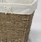 Woven Seagrass Small Waste Bin Lined with White Washable Lining